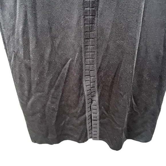 Exclusively Misook Black Short Sleeve Knit Midi Dress size M V Neck - Picture 6 of 9